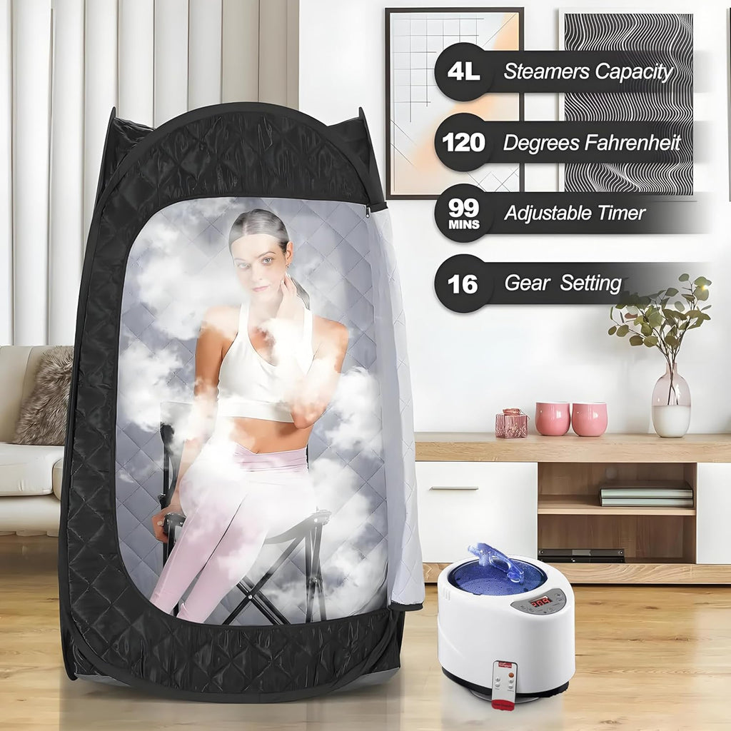 Swibow Portable Sauna Box for Relaxation, Detoxification, Steam Sauna Tent for Home with 3L Steam Generator