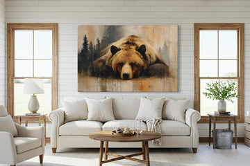 Wildlife Canvas Prints - Wild Animals Home Decor - Medium, Large, and Extra Large Wall Art (Grizzly Repose, L x
