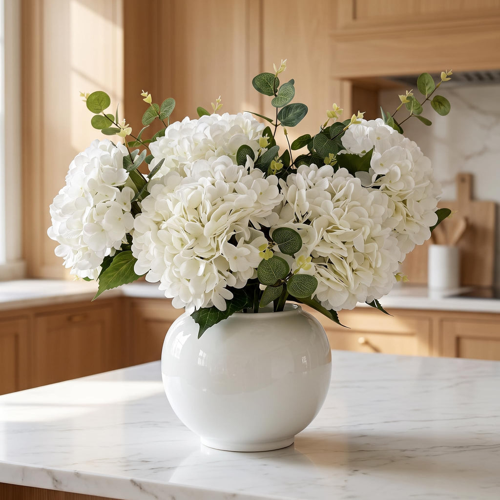 196-Petal Artificial & 9-Branch Eucalyptus Arrangement