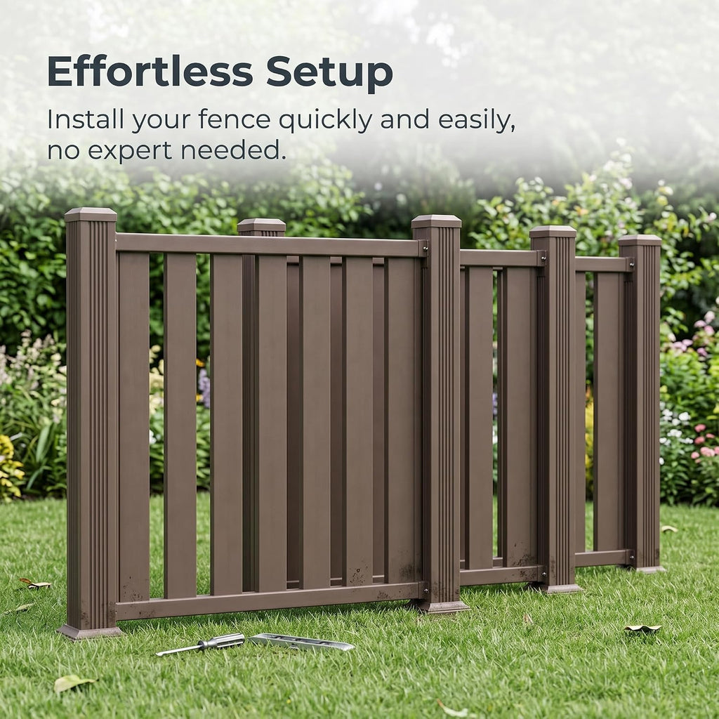 Metal Fence Panels for Outdoor Privacy Aluminum Alloy Customizable Fence Panels for Garden & Yard, 50 * 50