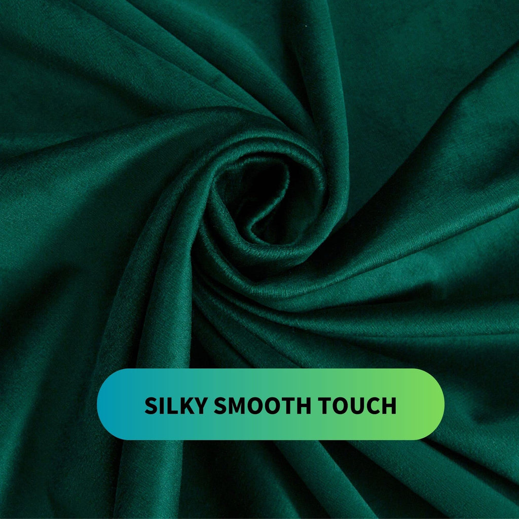 Emerald Green Velvet Curtains 52" W x 96" L Luxury 80% Blackout Curtains, Thermal Insulated Super Soft Window Drapes