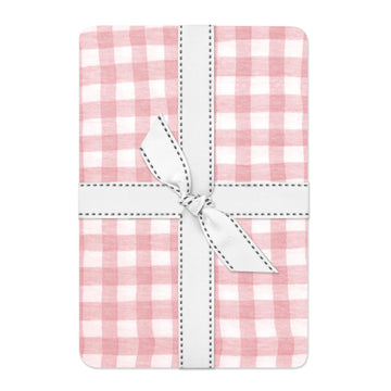 Frankie Fitted Crib Sheet 100% Organic Cotton for Baby & Toddler Mattress, Breathable for Boys & Girls, Pink Check