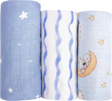 Muslin Swaddle Blankets Receiving Blanket for Newborn Boys