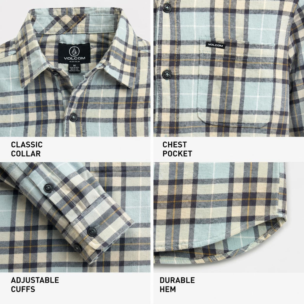Boys Button Down Shirt - Long Sleeve Plaid Collared Shirt for Boys