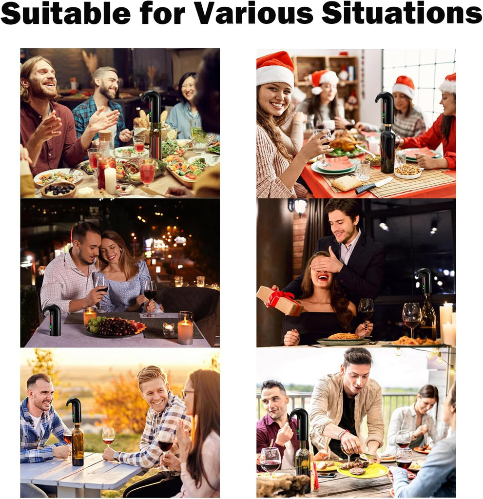 Automatic One-Touch Electric Wine Aerator Pourer and Wine Decanter