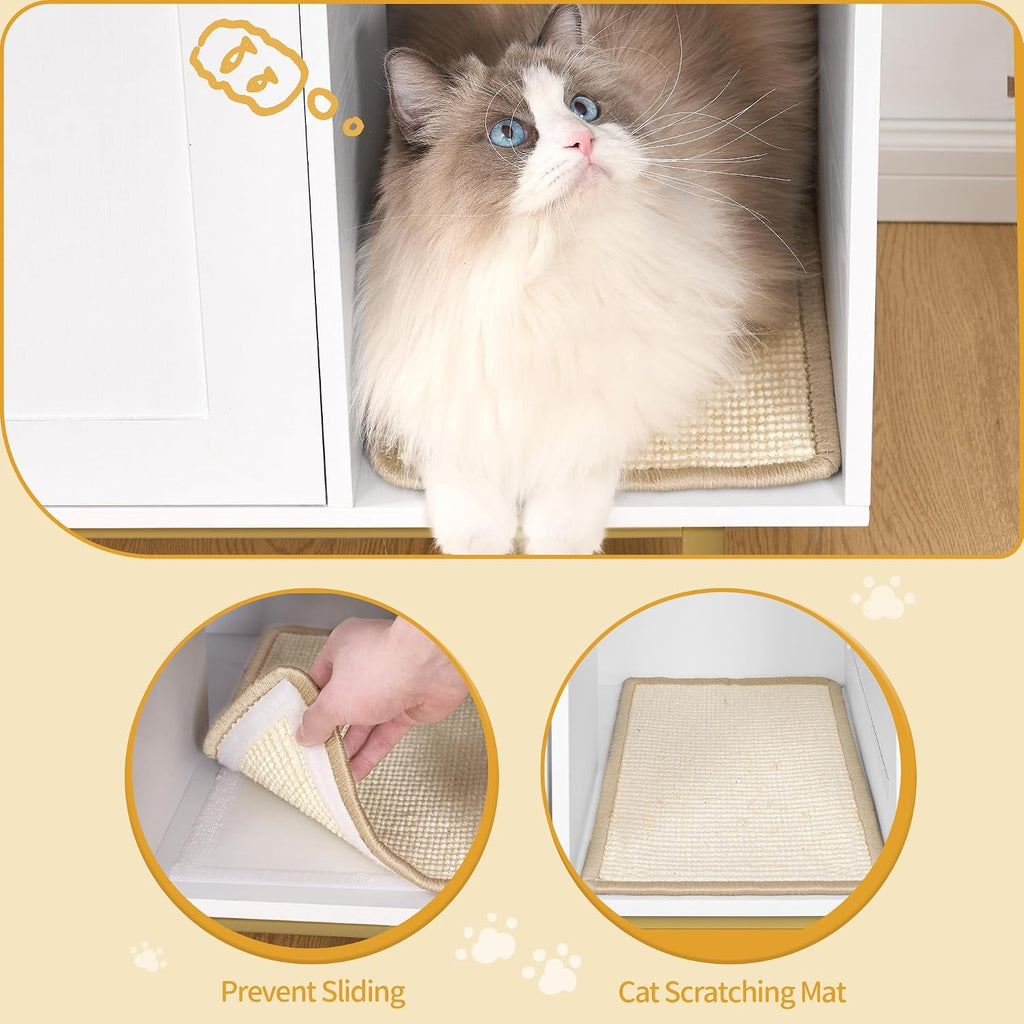 Cat Litter Box Enclosure, Hidden Litter Box Furniture with Storage