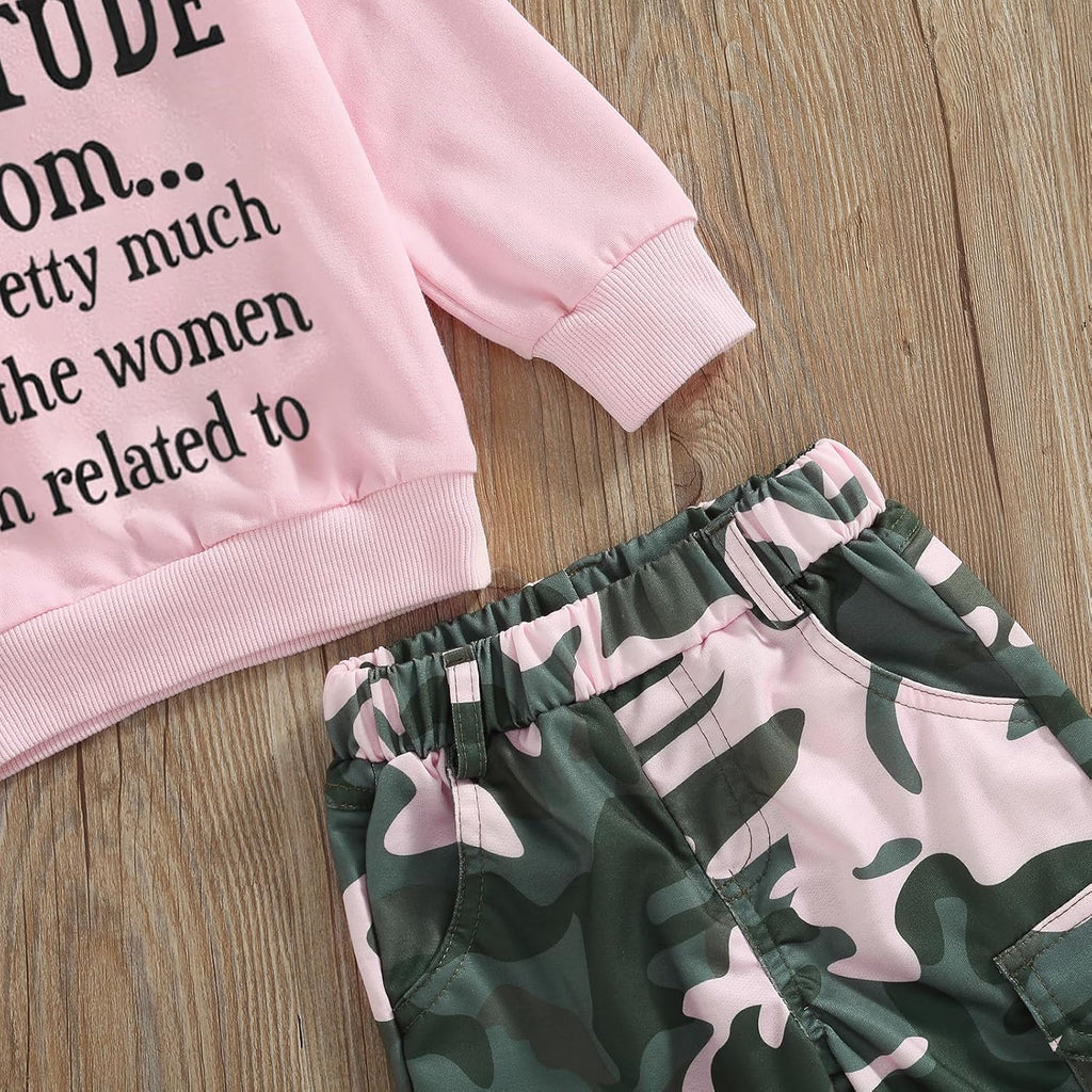 Toddler Girls Clothes 1T Fall Outfits Sweatshirt Camo Pants Set