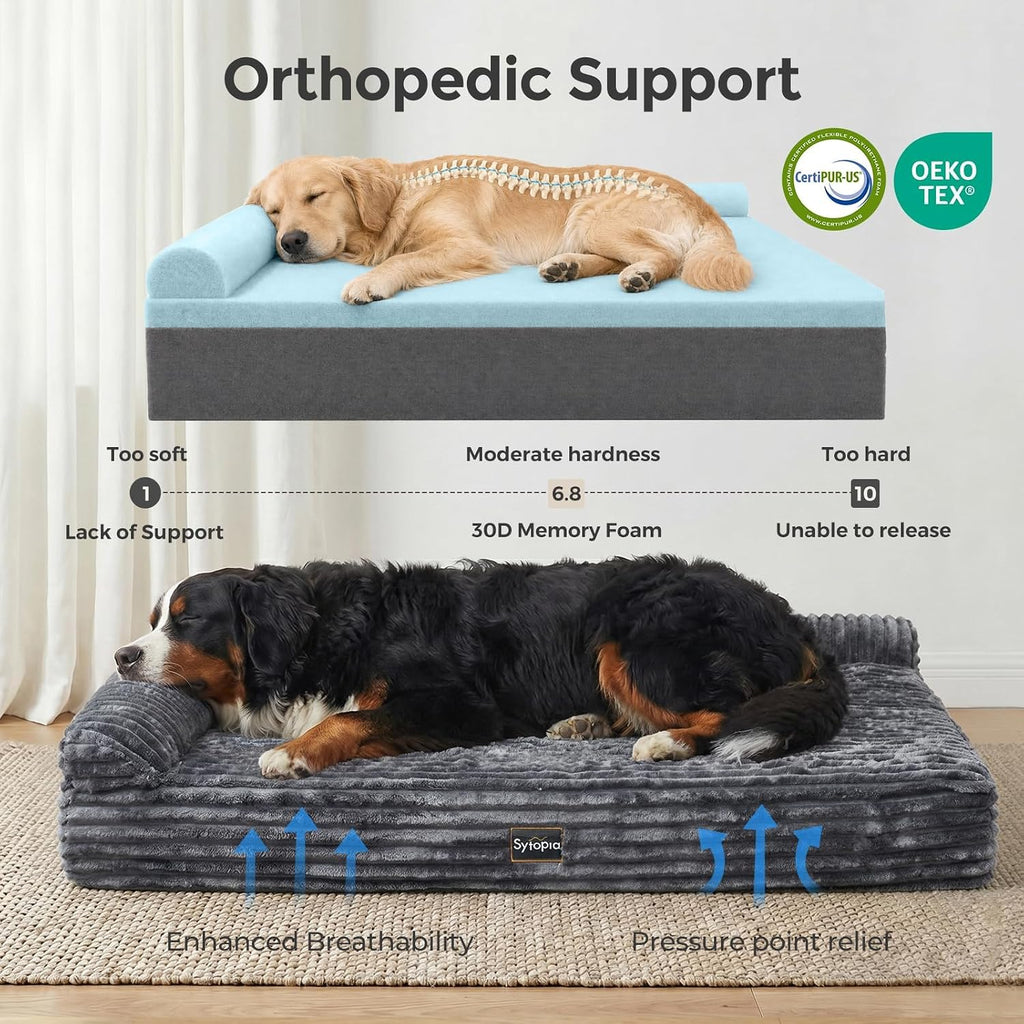 Orthopedic Dog Bed for Large Dogs, XXL Dog Bed 52 x 36 x 7 Inch, Extra Large Dog Bed with 7" Memory Foam, Waterproof