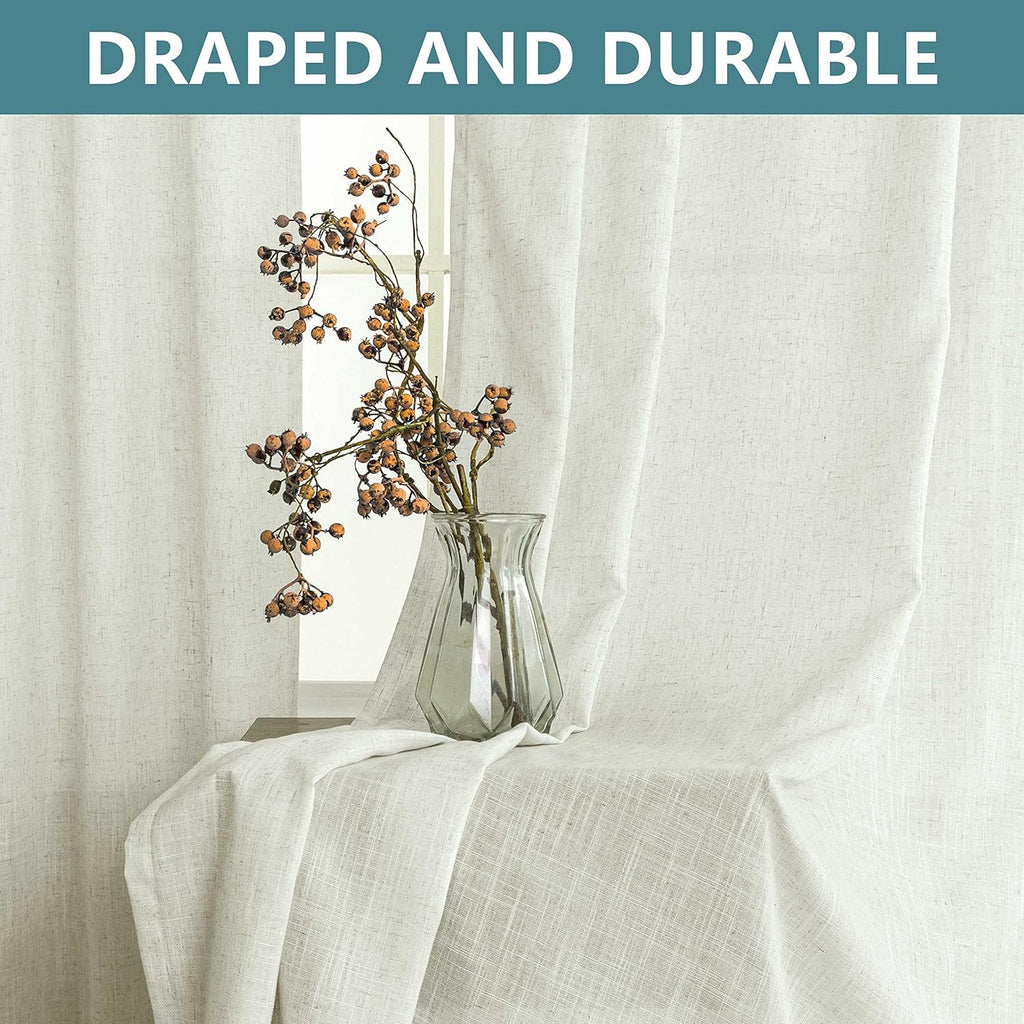 78 Inch Sheer Linen Curtains, Door Curtain for Doorways, Privacy Boho Closet Drapes for Open Closet Accordion Door