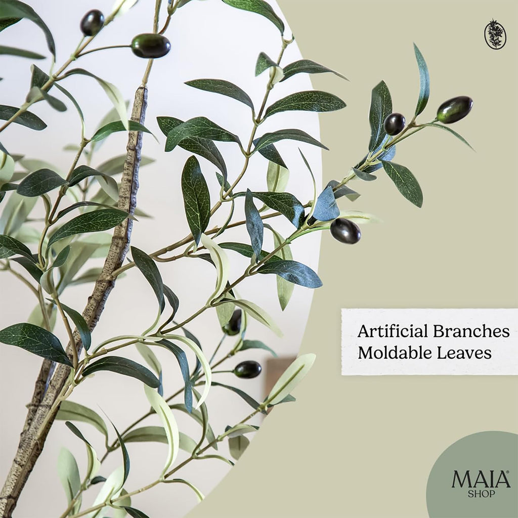 Artificial Olive Tree 5ft 11in - Indoor Faux Plant with Pot