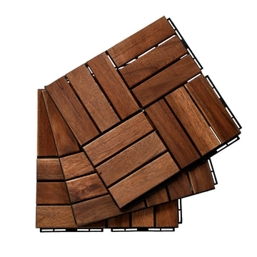 Interlocking Deck Tiles Acacia Wood Outdoor Snap Together Click Wood Floor Heavy Duty Carpet Decking Tile for