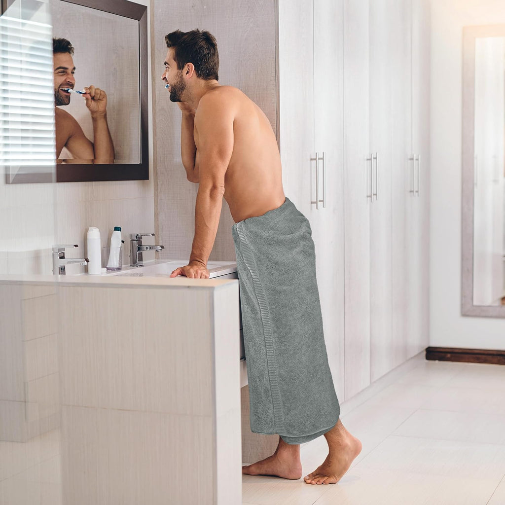 Jumbo Bath Sheets, 2 Pack, 35x70 in, 600 GSM Cotton, Cool Grey