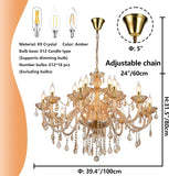 18-Light Crystal Chandeliers Luxurious K9 Crystal Candle Pendant Lamp Ceiling Lighting for Dining Living Room Bedroom Hallway Entry (18 Lights) A110-B0D1YD1M1Q