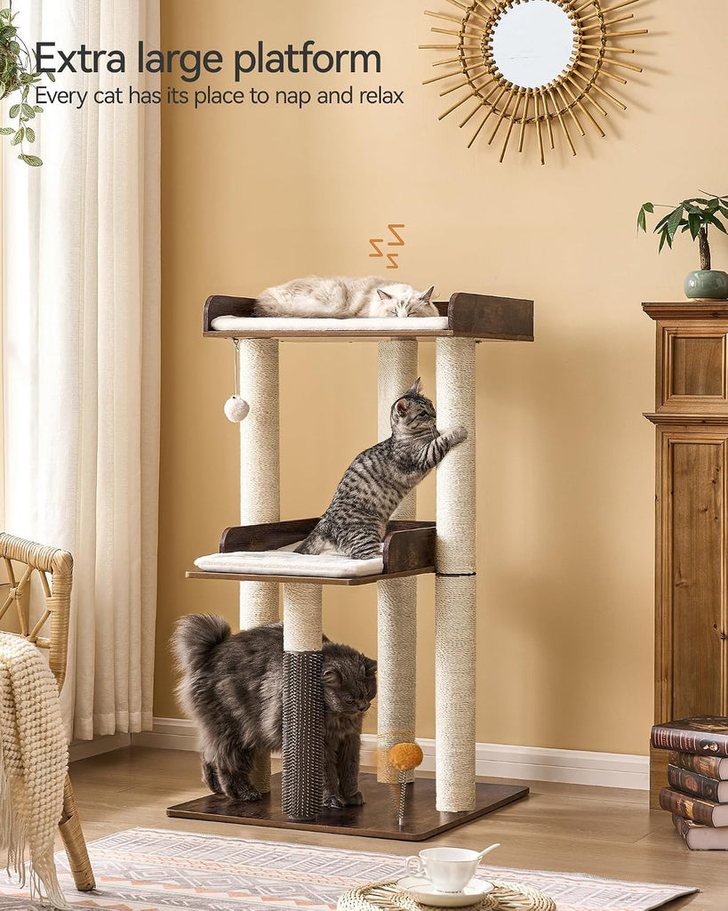 Modern Cat Tree for Indoor Cats Large Adult, Large Platforms