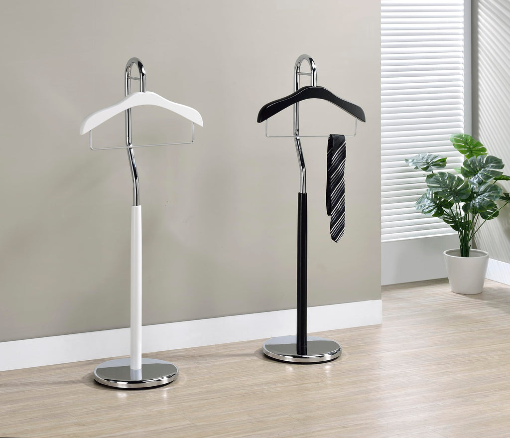 Amber Freestanding Valet Stand Coat Rack Organizer for Men and Women with Hanger, Trouser Bar, Black