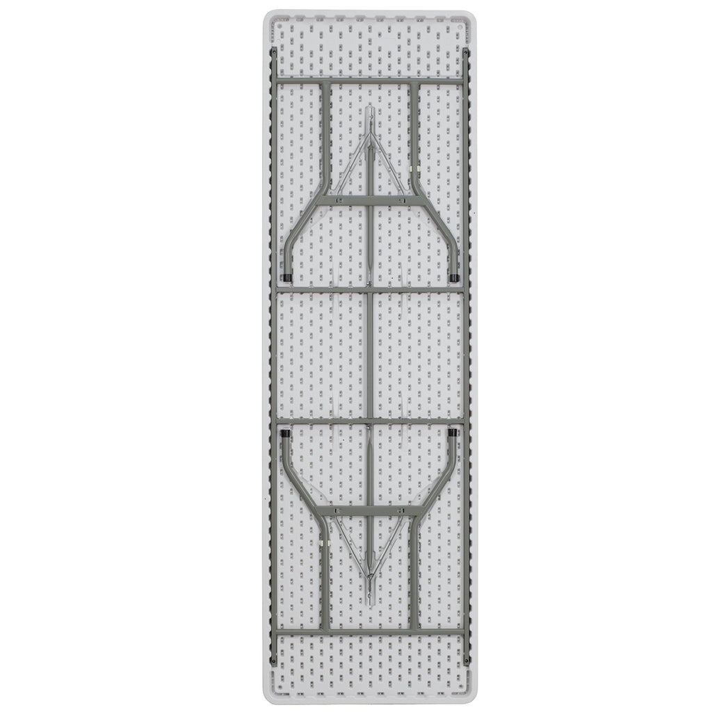 8-Foot Granite White Plastic Folding Table