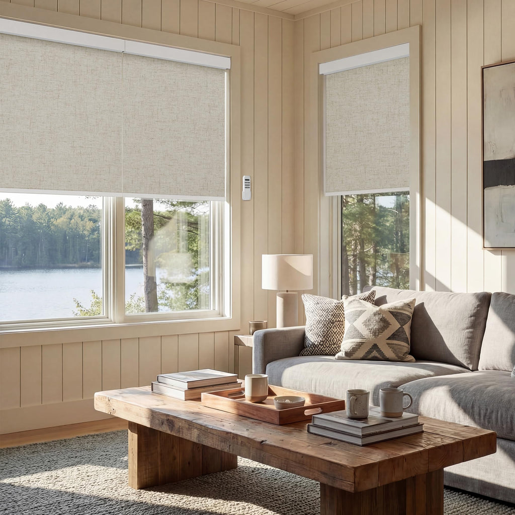 Motorized Blinds with Remote, 100% Blackout Electric Roller Shades