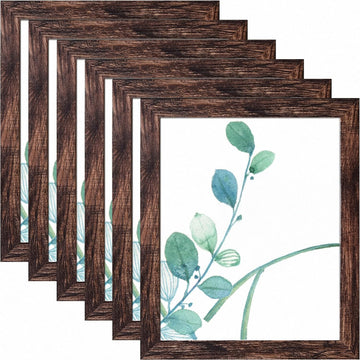 16x20 Frame Rustic Brown Set of 6, Gallery Poster Picture Frames for Wall Mounting
