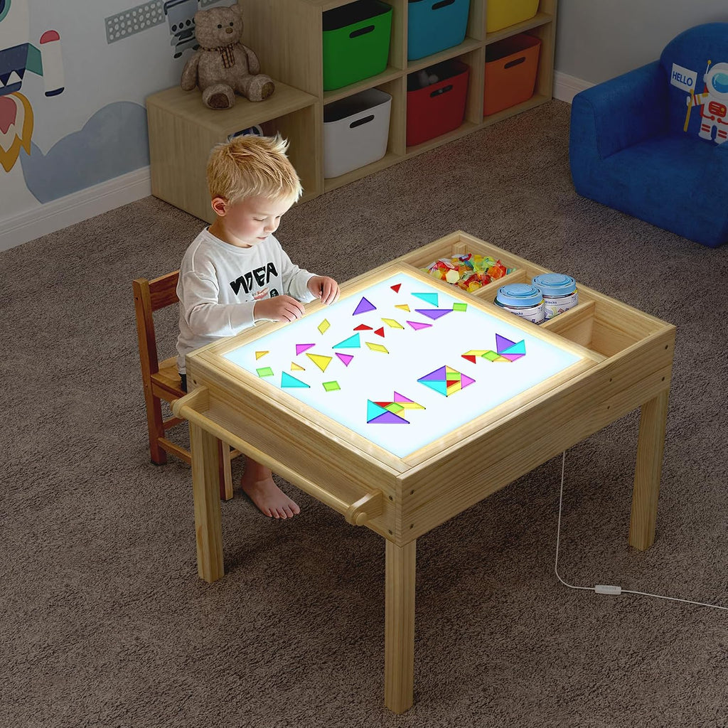 Sensory Light Table for Kids, in-1 Activity Table with Storage