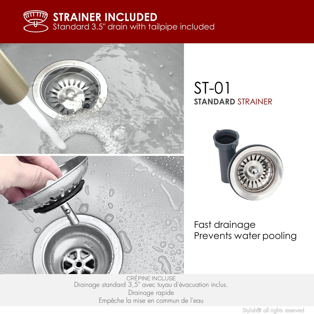 22 x 17.5 Composite Granite Kitchen Sink, Single Bowl Under Mount & Drop in, 8.25 in Deep, Rear-Center Drain, with