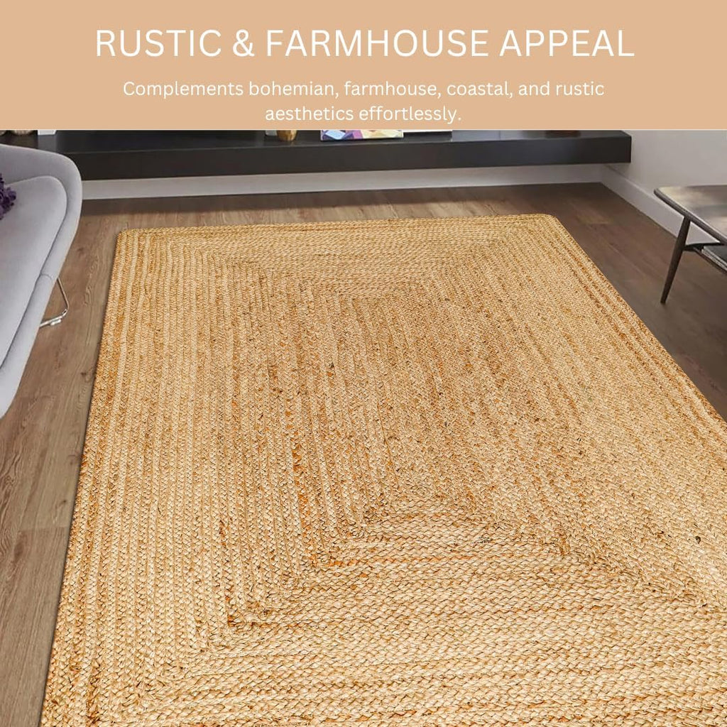 Handcrafted Jute Braided Rug 8 Feet Round 100 Natural Jute Area Rug Ru