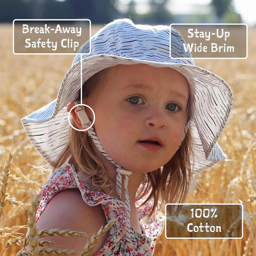 Adjustable Cotton Floppy Sun Hat with 50+ UPF Protection for Girls
