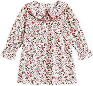 Toddler Floral Dress, Long Sleeve Smocked