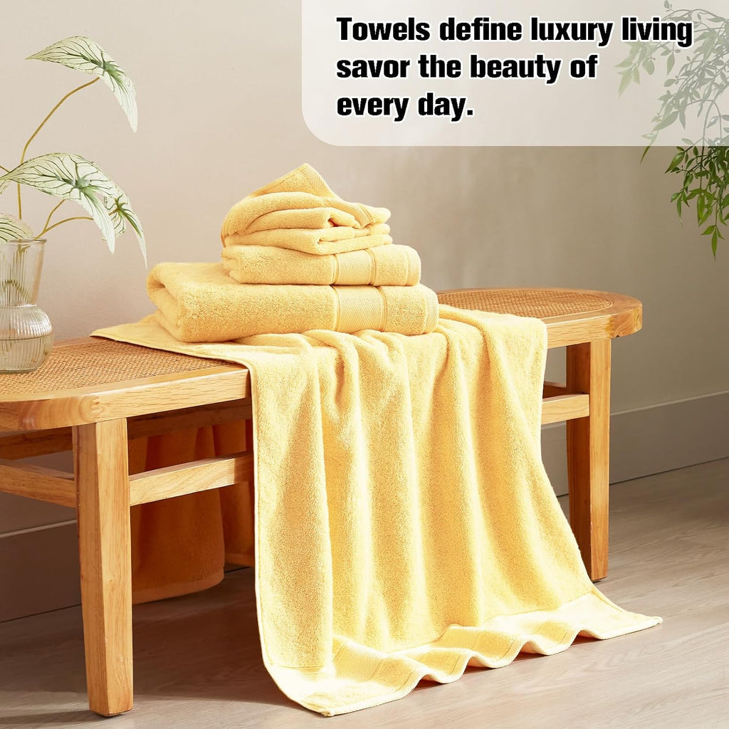 Bath Towels Set 6 Piece, 100% Turkish Cotton Luxury Towels | 650GSM Super Soft Highly Absorbent and Quick Dry Durable