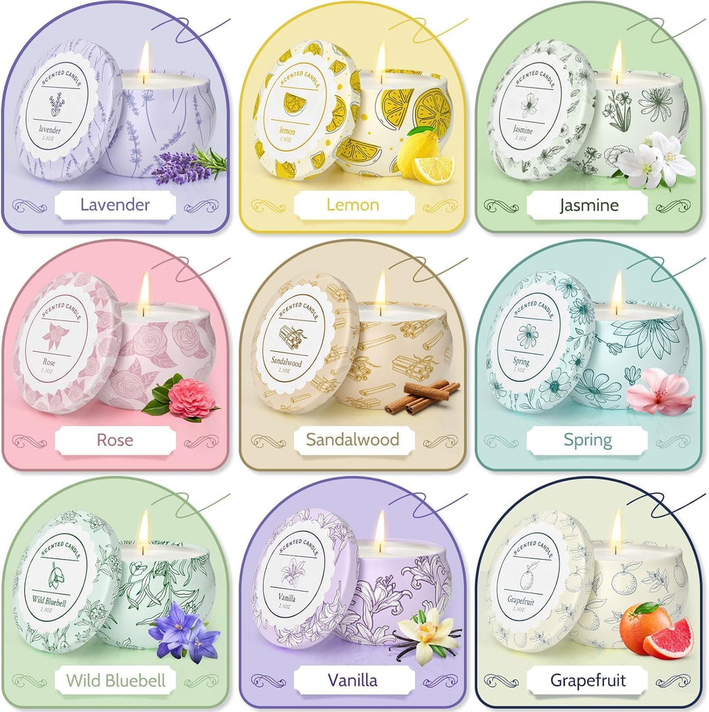 Scented Candles, Candle - Set of 9