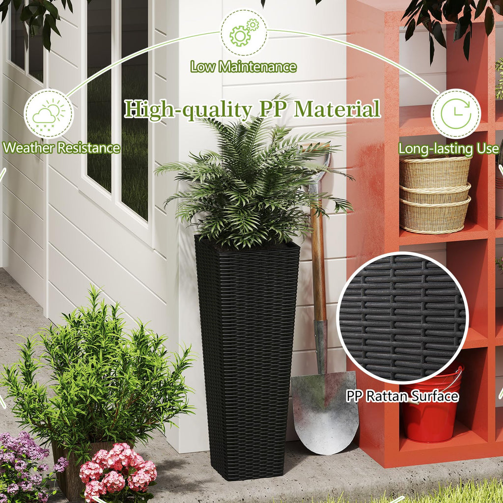 Planters for Outdoor Plants Set 2, 32" & 24" Tall Tapered Plants