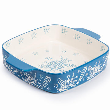 Baking Dish Ceramic Brownie Pan 9x9 Baking Pan Casserole Dish Lasagna Pan Square Rose Dish Pan Bakeware Sets