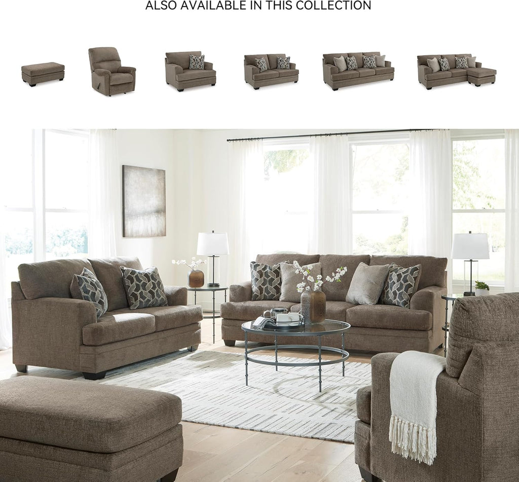 Signature Design by Ashley Stonemeade Casual Sofa with 4 Toss Pillows, Dark Brown