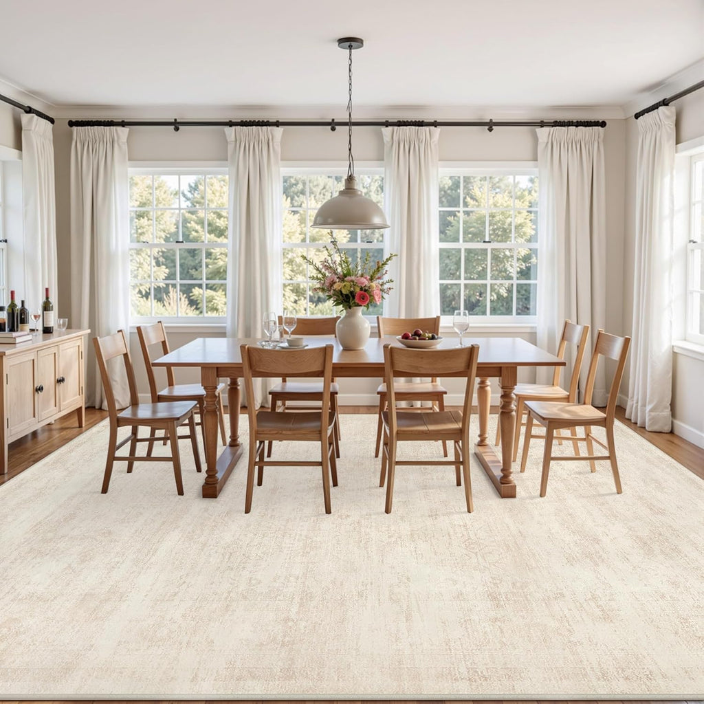 Area Rugs 9x12 Living Room: Vintage Boho Neutral Washable Rug Indoor Soft Large Area Rug Carpet