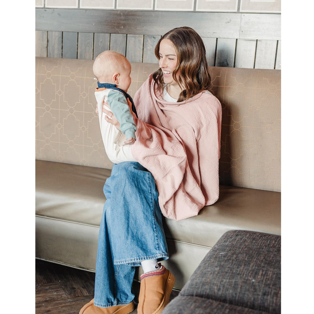 2-Pack Muslin Nursing Cover Up for Breastfeeding Mom with Rigid Hoop