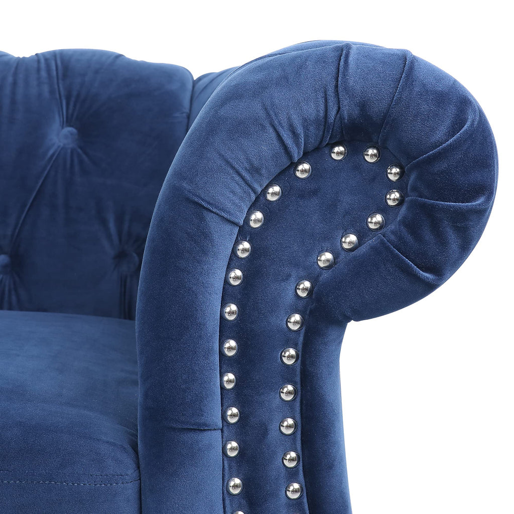 Three-Seat Velvet Sofa, Large Sofa Classic Tufted Chesterfield Settee Modern 3 Seater Couch Furniture Tufted Back