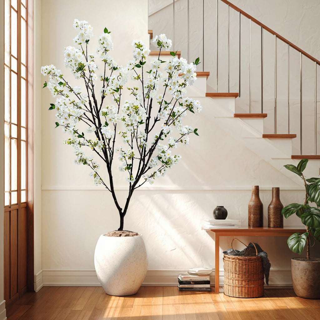 Artificial White Cherry Blossom Tree 6ft