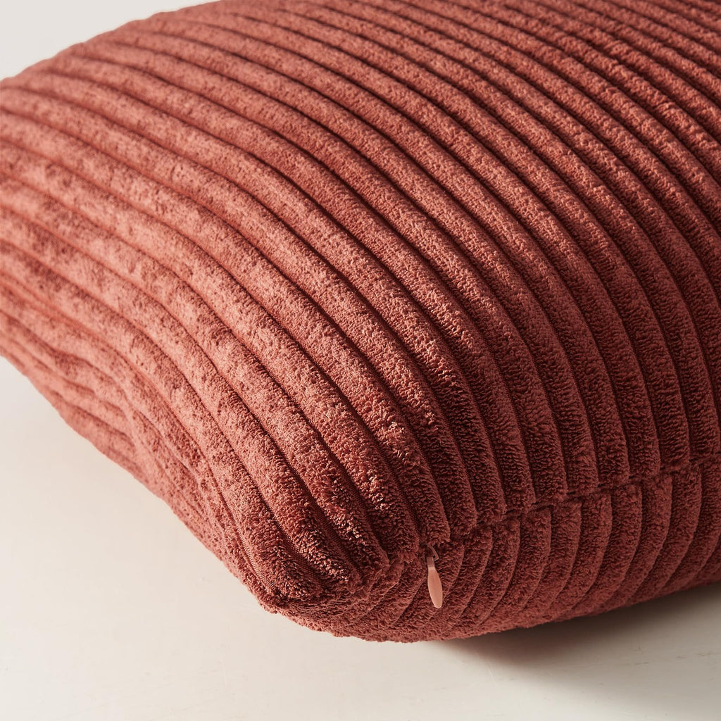 Fall Burnt Orange Decorative Throw Pillows Covers 24x24 Inch Set of 4, Yellow Green Gradient Series Corduroy Striped