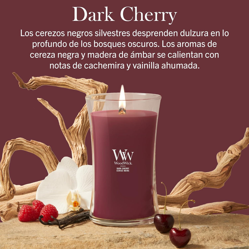 WoodWick Scented Candle | Large Hourglass Candle | Dark Cherry | Perfect Gifts for Women
