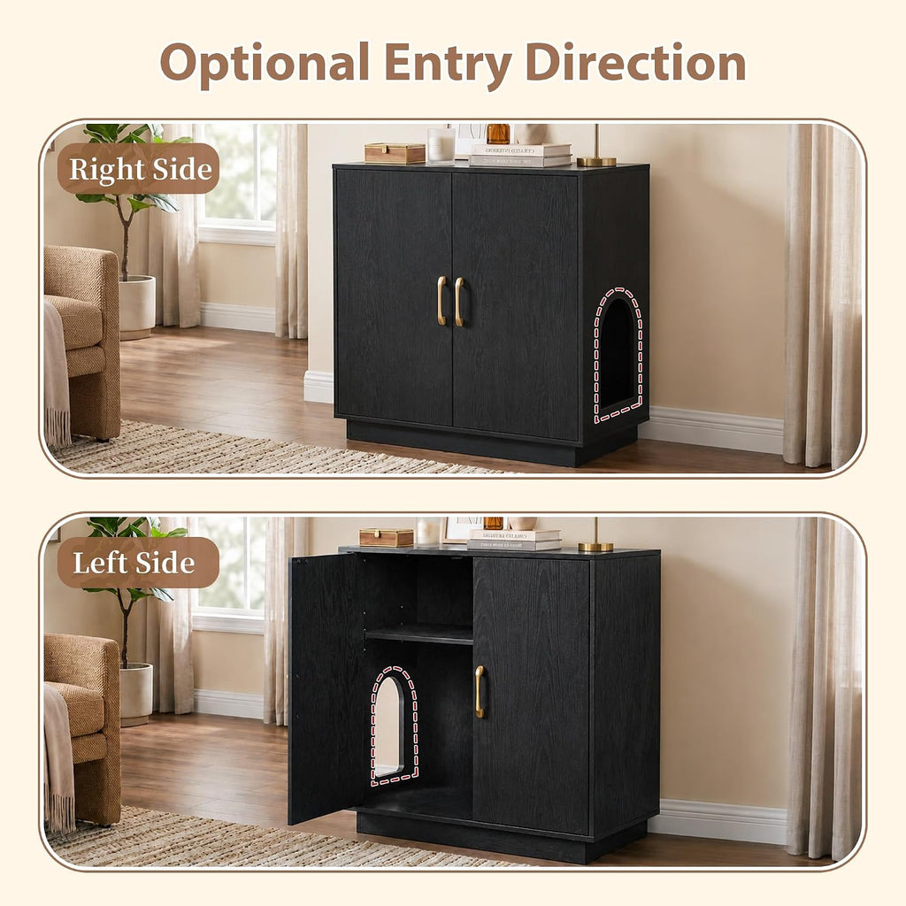 30.9'' Litter Box Enclosure Furniture- Hidden Storage
