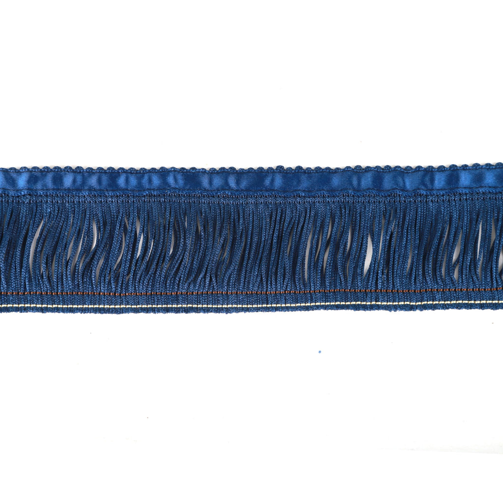 Fringe Trim 6.8 Yard x 2 Inches Fringes with Borders of Blue