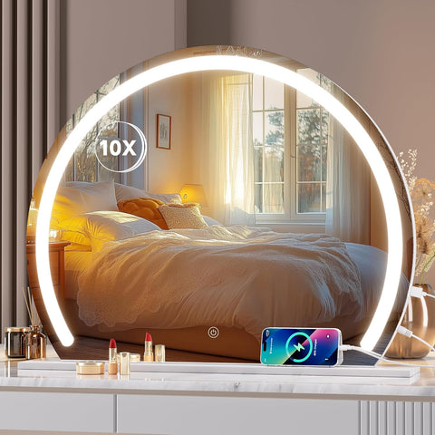 Vanity Mirror with Lights, 22.8" x 18.1" LED Makeup Mirror, Lighted Makeup Mirror with Lights, Smart Touch Control 3
