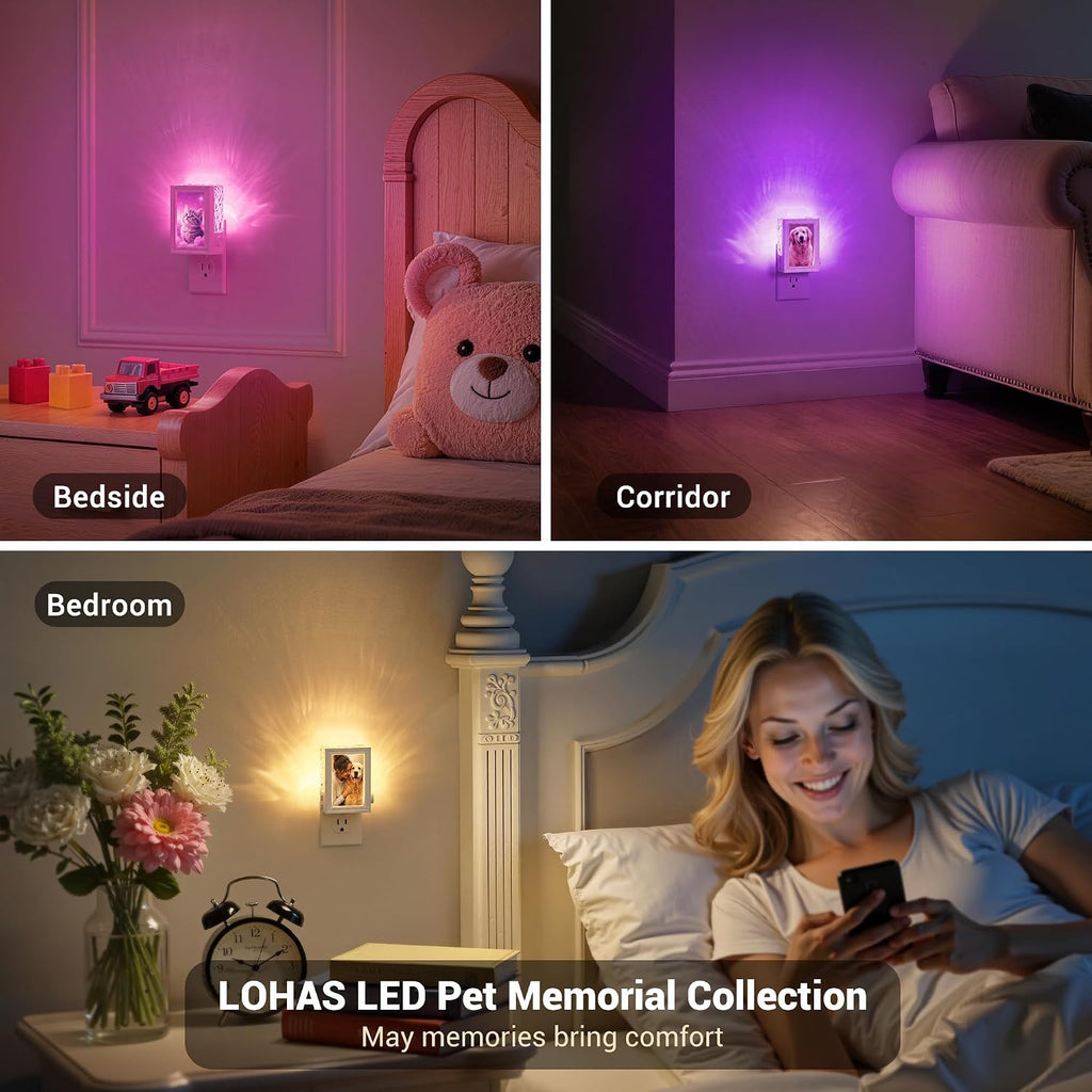 Night Lights Plug Into Wall, Cat/Dog Memorial Gifts