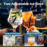 Countertop Ice Maker Machine, 8 Ice Cubes in 6 mins, 26lb/Day Ice with 2 Sizes- Portable Mini, Energy Saving &