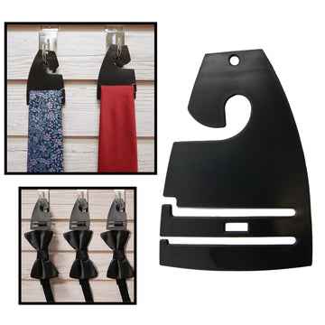Black Neck Tie Hangers for Retail, Economic Plastic Tie Hooks, 300 Pack