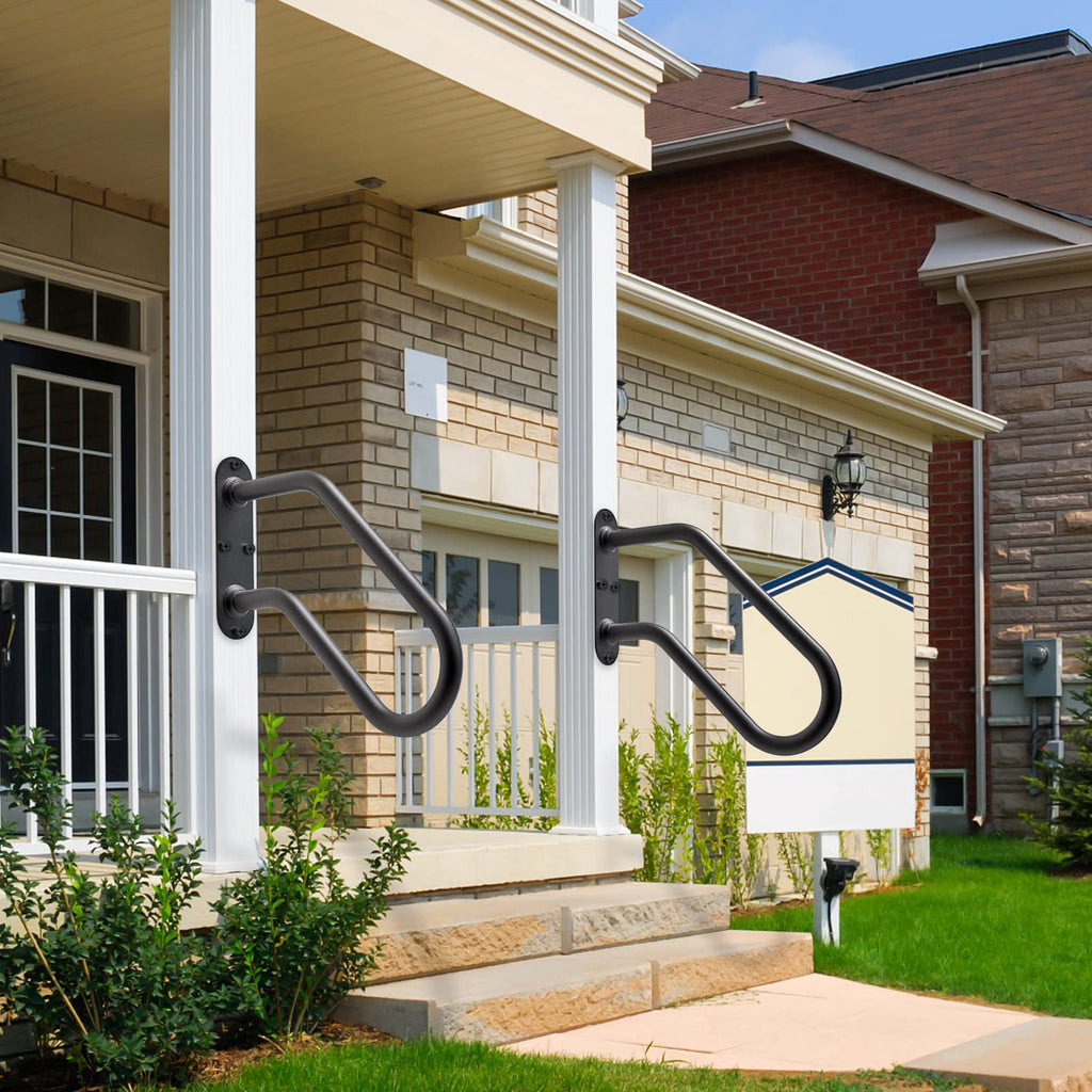 Heavy Duty Wall Mount Handrails for Indoor Outdoor 1-2 Steps