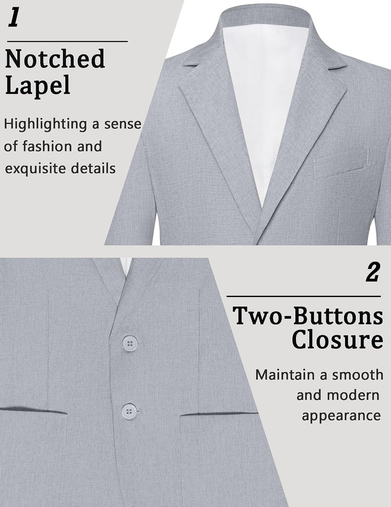 Boys Blazer Lightweight Sport Coat Formal Summer Casual Jacket 2 Buttons