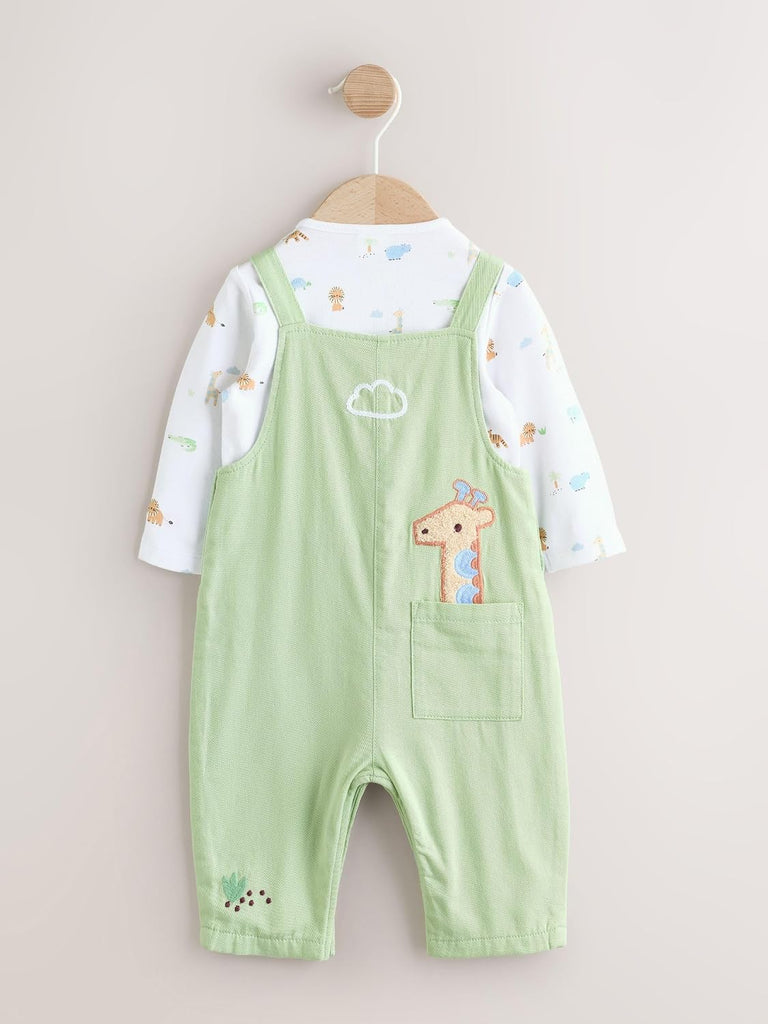 Baby Twill Dungarees and Bodysuit Set