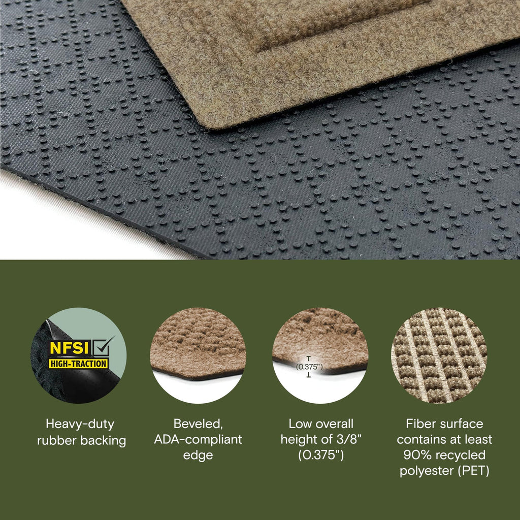Squares Heavy Duty Stair Treads, 8.5"x30", Camel, 4 Pack