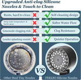 Filtered Shower Head with Handheld, High Pressure 4 Spray Showerhead with Filters & Upgraded Anti-clog Nozzles for