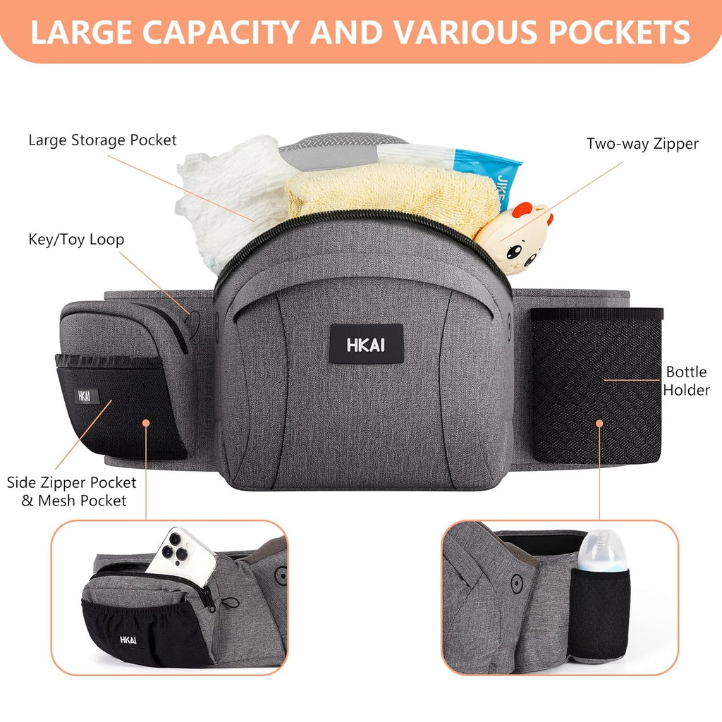 Baby Hip Carrier,Baby Carrier with Adjustable Waistband & Breathable Mesh, Ergonomic Carrier with Non-Slip Hip Seat